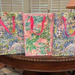 Lilly Pulitzer Tropical Gift Bags - Pink, Green, Blue